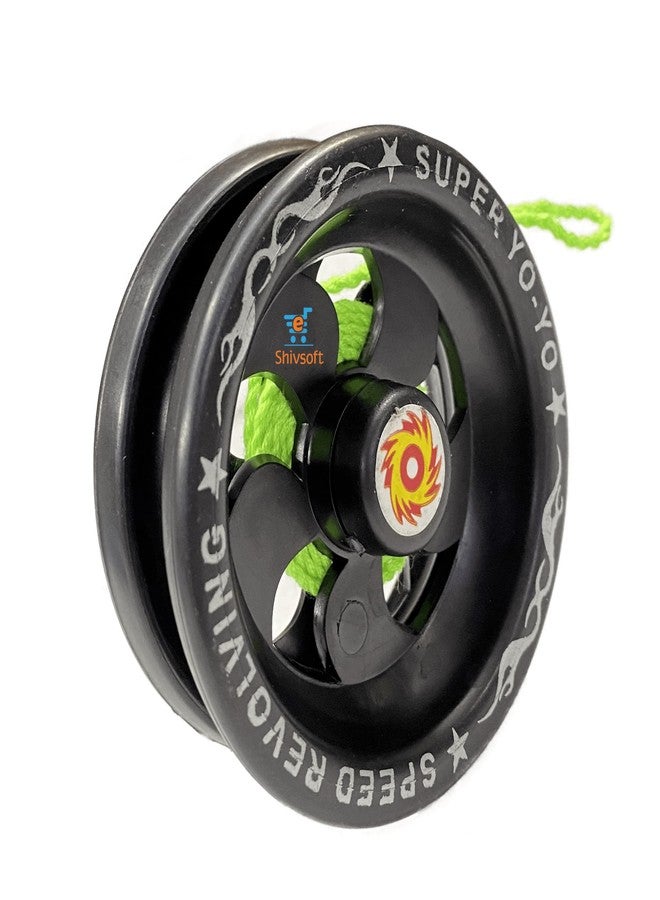 Shivsoft ® Fine Quality High Speed Metal Bearing Plastic YoYo Spinner Toy Make in India (Black)